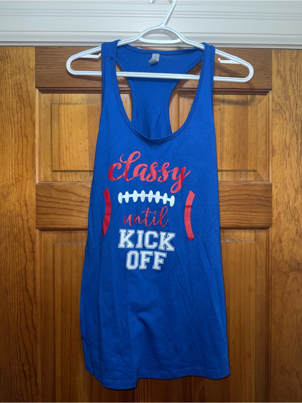 Kids Blue 'Classy Until Kickoff' Football Tank Top
